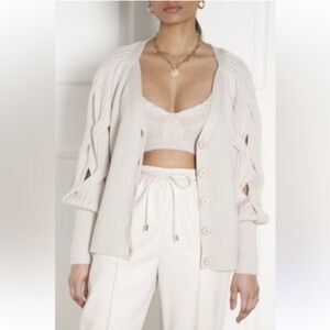 Jonathan Simkhai Cream Cardigan Sweater Set- Size S/M